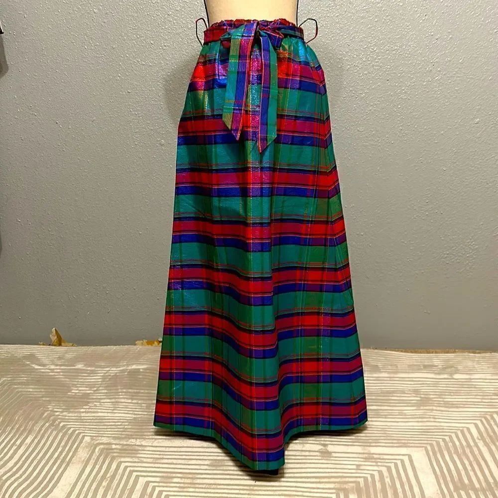 Vintage New Tumbleweeds plaid long skirt with lining size 1X